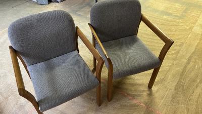2 Gray Fabric Side Chairs